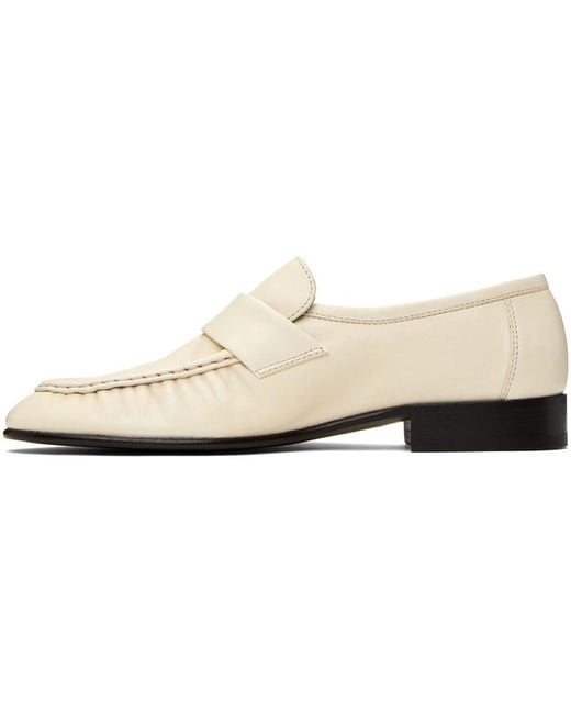 The Row Black Off-white Soft Loafers