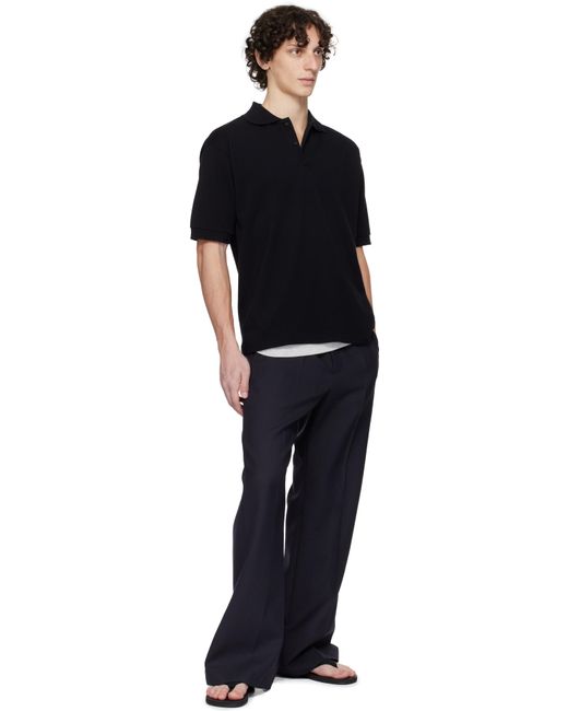 AURALEE Pima Cotton Heavy Pique Polo in Black for Men | Lyst