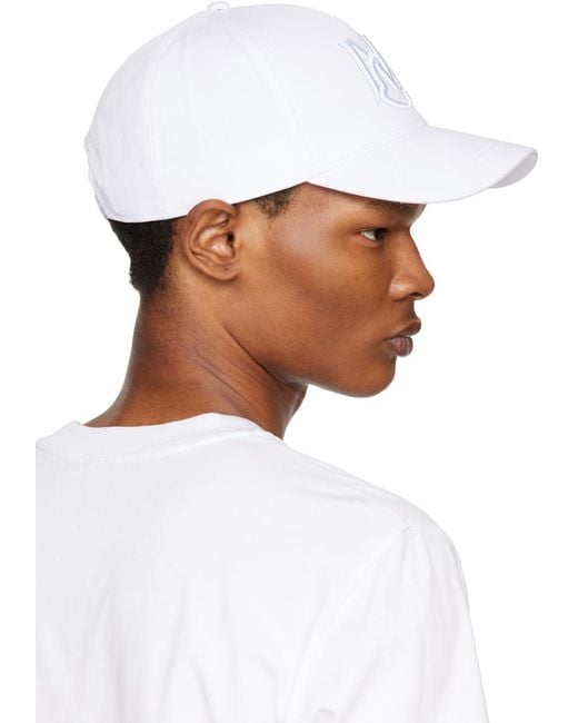 Moncler White Baseball Cap for men