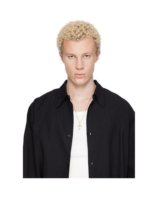 Emanuele Bicocchi Metallic Medium Fleury Cross Necklace for men