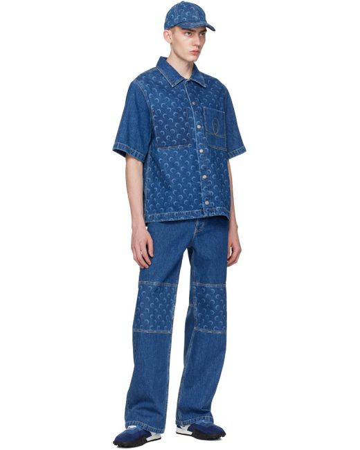 Chemise bleue en denim fin de série - line MARINE SERRE pour homme en coloris Blue