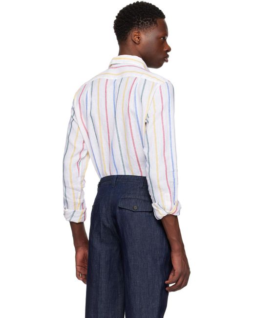 Drake's White Stripe Shirt for men