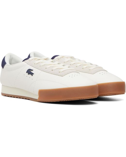 Lacoste White Off- & Aura Leather Sneakers for men