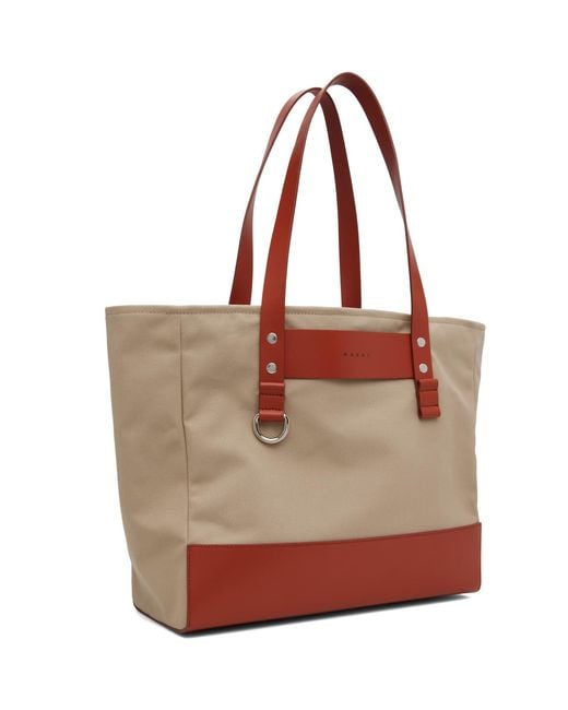 Marni Brown Canvas Tote for men