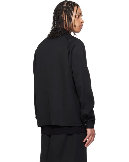Fumito Ganryu Black Ventilation Wool Jacket for men