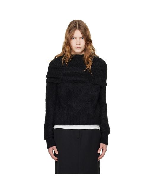 Totême Black Funnel Alpaca-Blend Knit Turtleneck