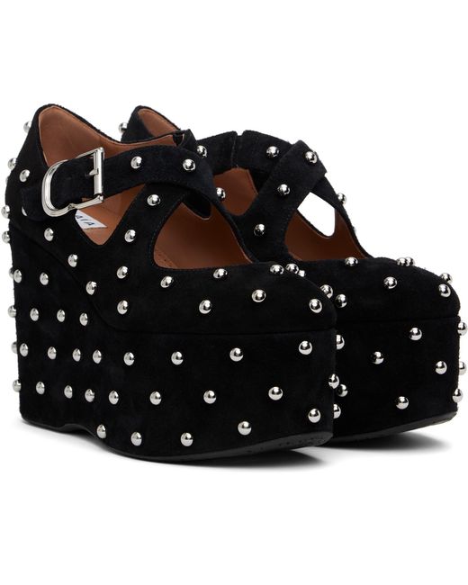 Alaïa Black Criss Cross Wedge Heels