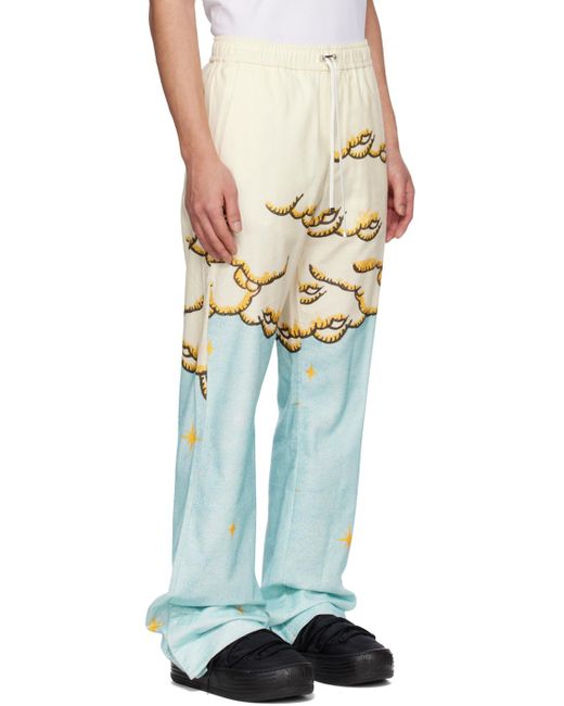 Amiri Multicolor Blue & Off-white Sunscape Pj Trousers for men
