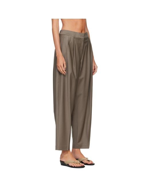 Cordera Brown Virgin Wool Masculine Barrel Trousers