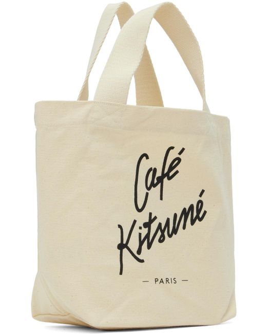 メンズ Maison Kitsuné ミニ Café Kitsuné トートバッグ Natural