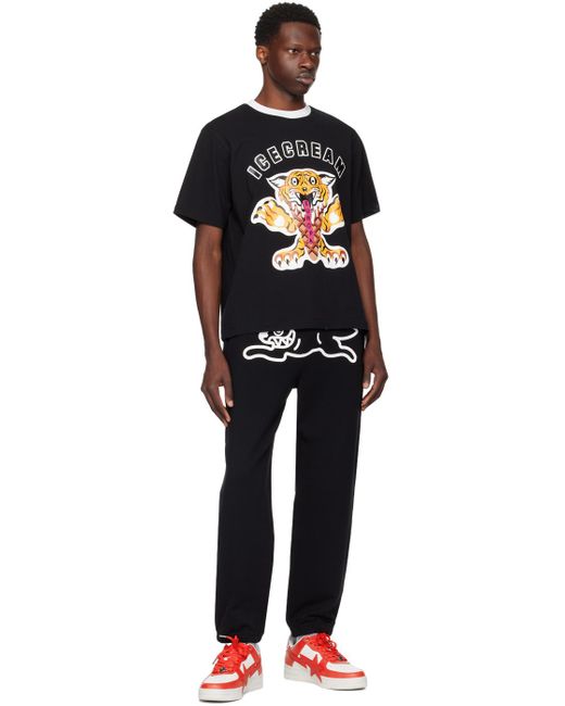 T-shirt noir à image de tigre ICECREAM pour homme en coloris Black