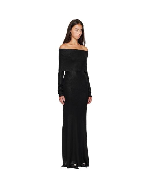 Balenciaga Black Off-Shoulder Maxi Dress