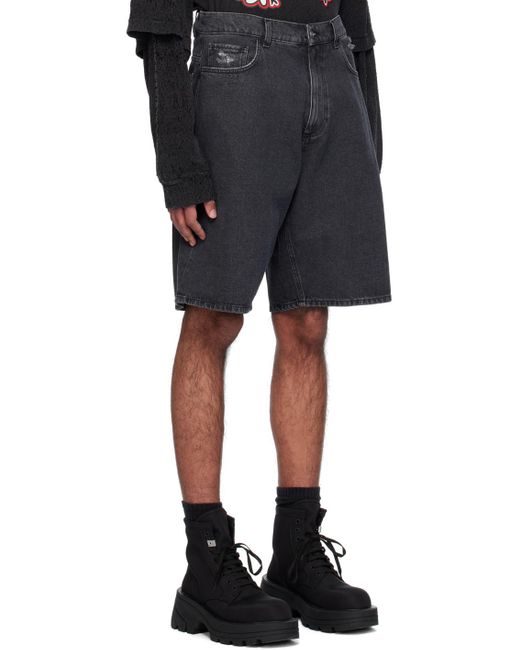 1017 ALYX 9SM Black Distressed Carpenter Denim Shorts for men