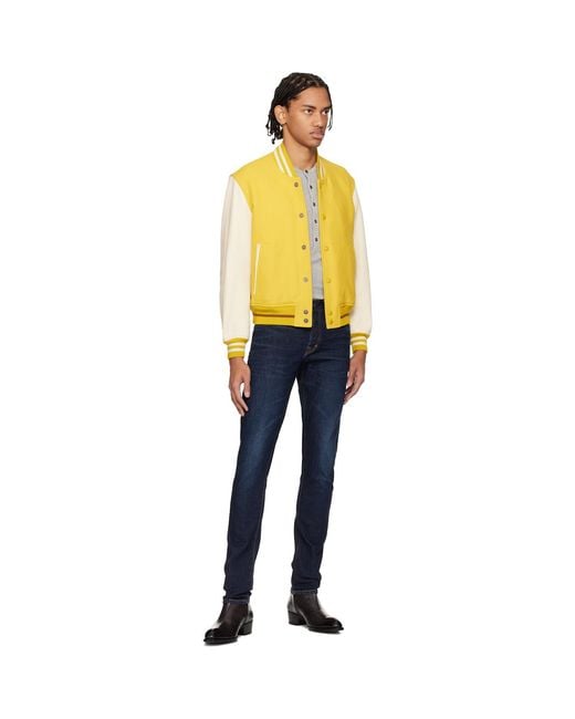 Tom Ford Orange Double Face 3D Varsity Bomber Jacket for men