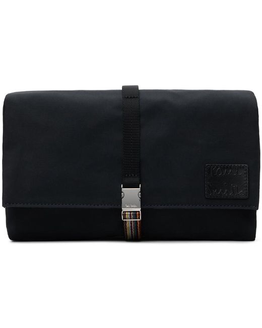 Paul Smith Black Navy Canvas Fold-out Wash Bag for men