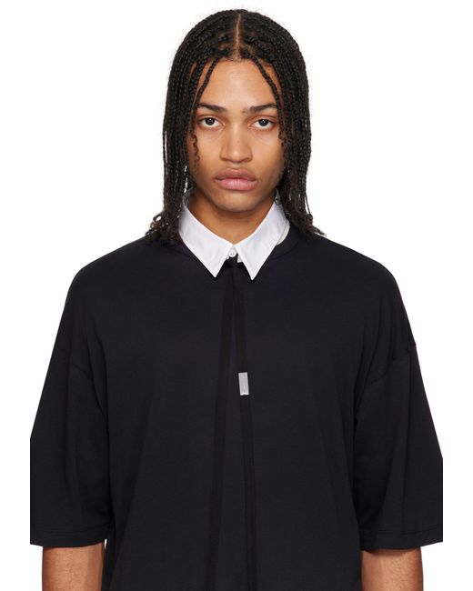 メンズ Ann Demeulemeester ホワイト Ruud シャツカラー Black