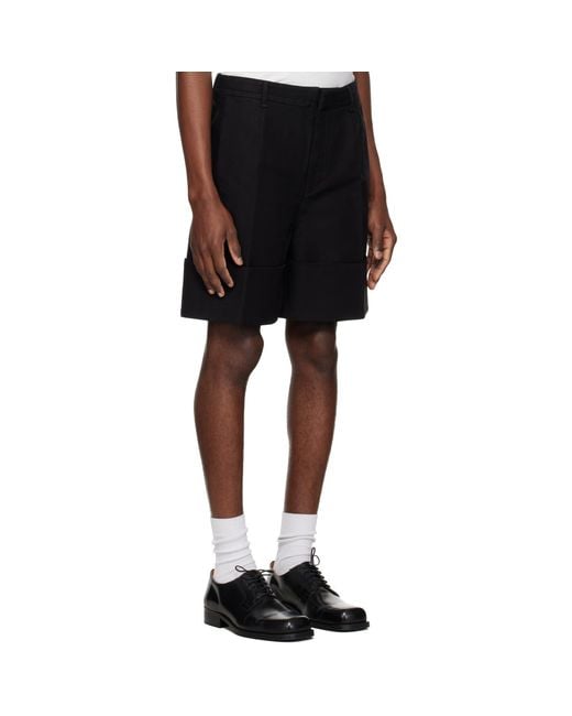 Entire studios Black Cuffed Shorts for men