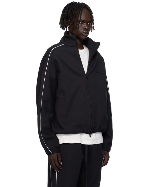 Fear Of God Black Modern Fit Fleece Track Jacket for men