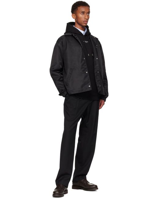 メンズ Drole de Monsieur ブラック La Veste Slogan コーチジャケット Black