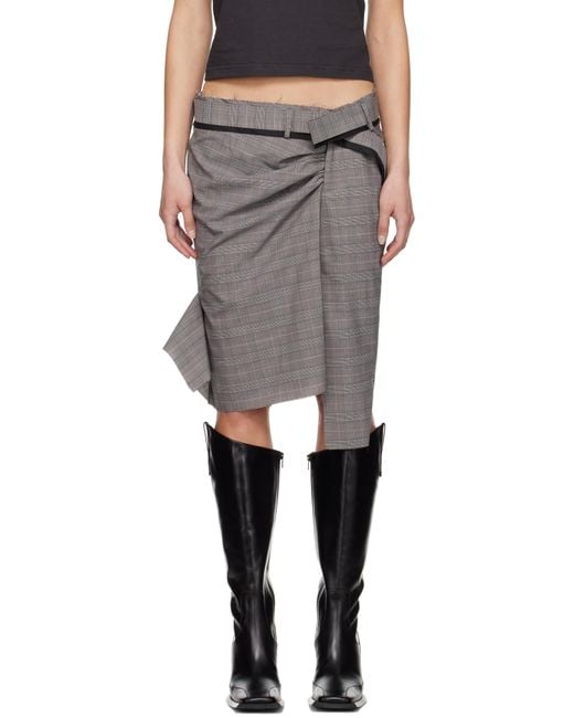スカート OTTOLINGER Woman Skirt Grey 10430010402 GRYSLV Ottolinger Grey Denim Wrap Skirt - Fabric of Society