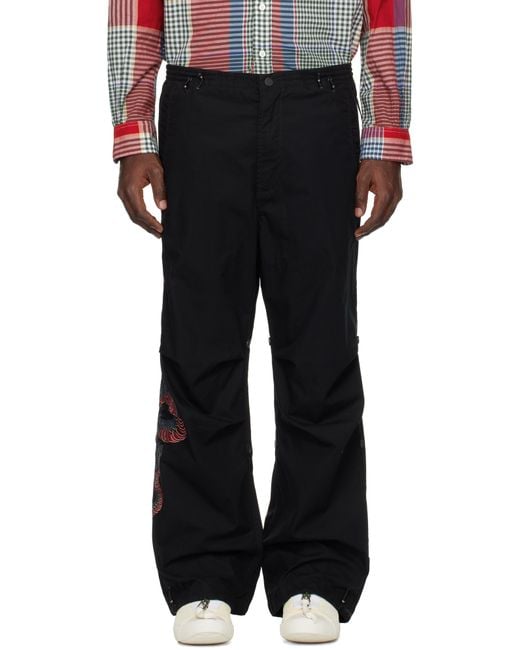 Maharishi Black Yin Yang Cobra Loose Snopants Trousers for men