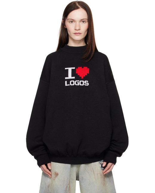 Vetements Black 'I Love Logos' Sweater