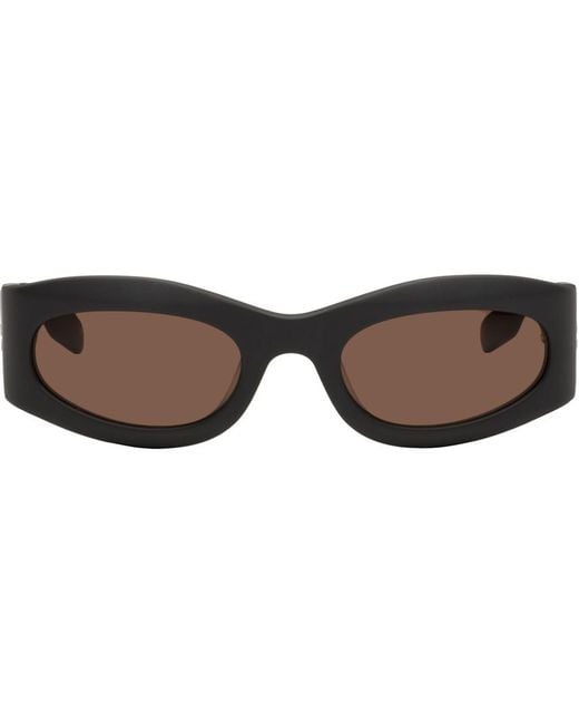 McQ Alexander McQueen Black Mcq Gray Oval Sunglasses for men
