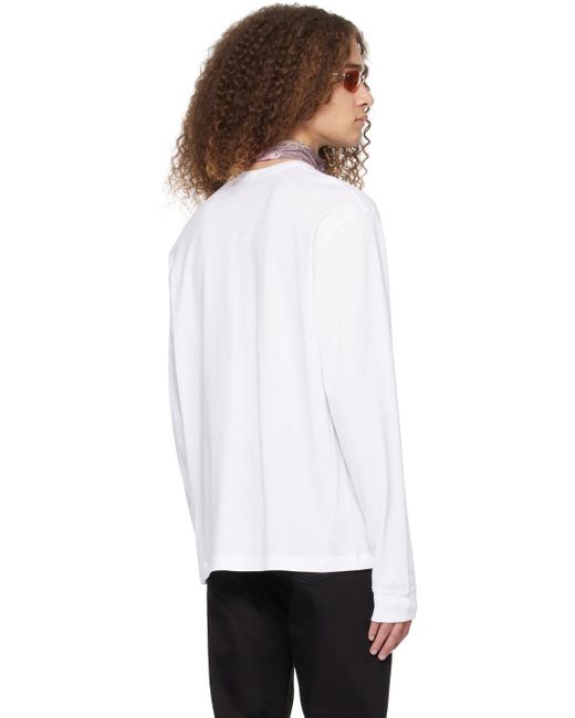 Acne White Patch Long Sleeve T-shirt for men