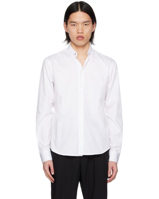 Wooyoungmi White Band Collar Shirt for men