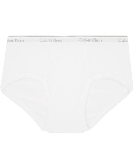 メンズ Calvin Klein ホワイト Classics ブリーフ 3枚セット White