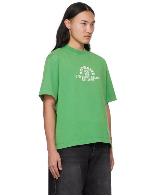 Off-White c/o Virgil Abloh Green Printed T-shirt for men