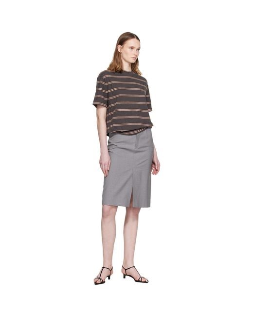 Jil Sander Gray Cotton Crew-Neck T-Shirt