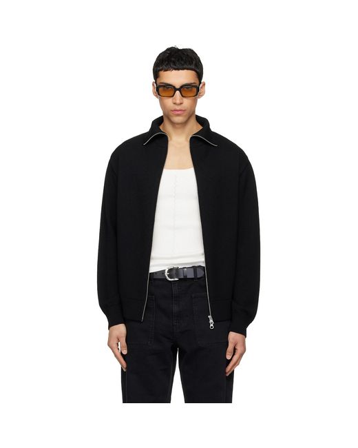 Courreges Black Zipped Wool Cardigan for men