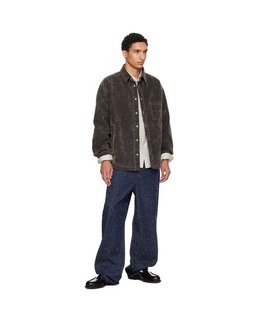 Jacquemus Black Khaki 'The Boulanger' Denim Shirt for men
