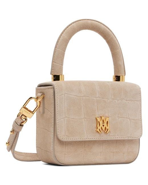 Amiri Gray Croc Suede Micro Ma Bag
