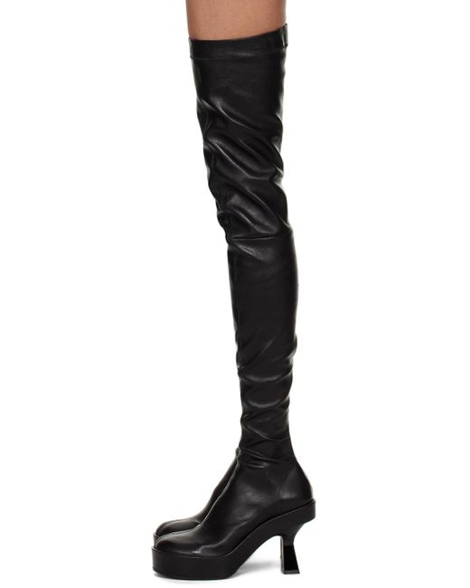 Versace Black Leather Over-the-knee Boots