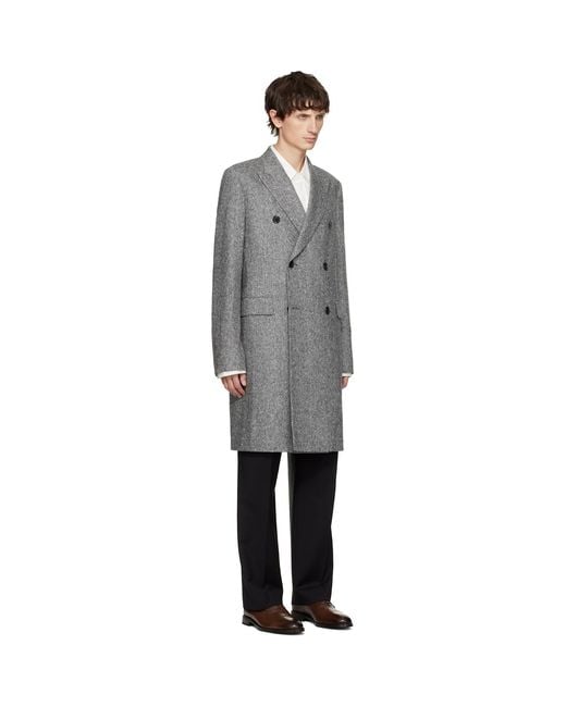 Paul Smith Black Double Breasted Over Coat for men