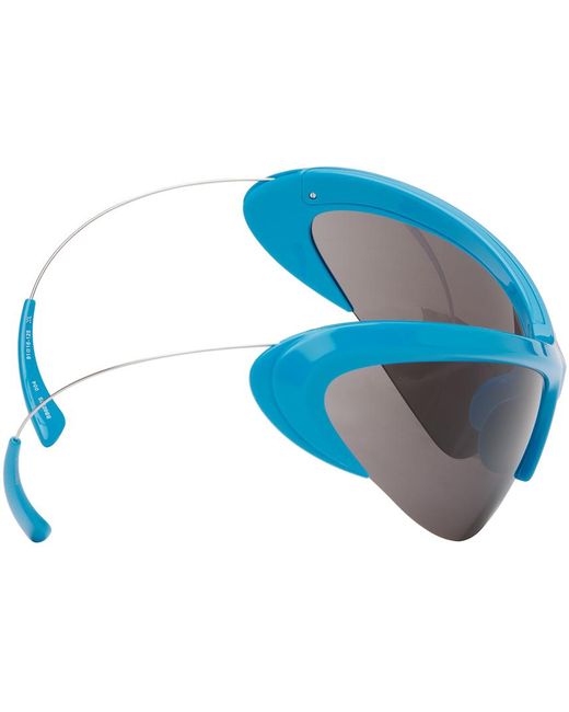 Balenciaga Blue Wire Cat Sunglasses for men
