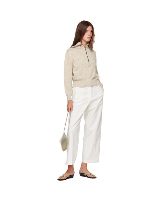 Cordera White Soft Cotton Straight Trousers