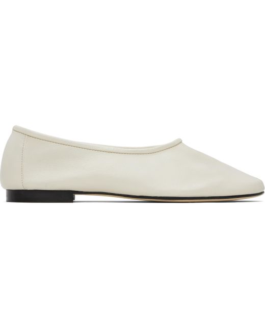 By Far グレー Prudence Creased Leather フラットシューズ Black