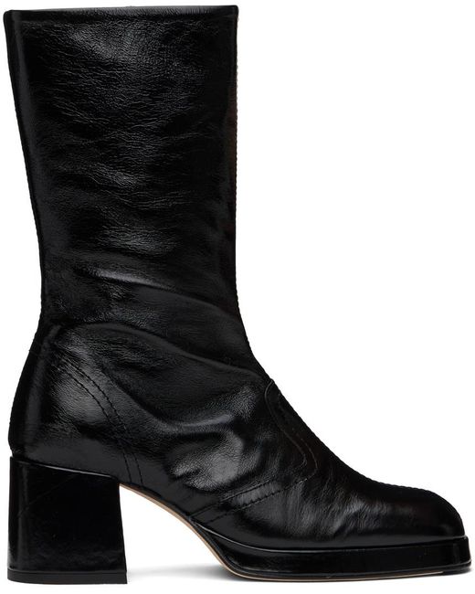 Miista Black Cass Crinkle Boots