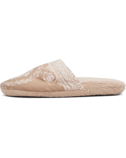 Versace Black Taupe 'I Heart Baroque' Slippers