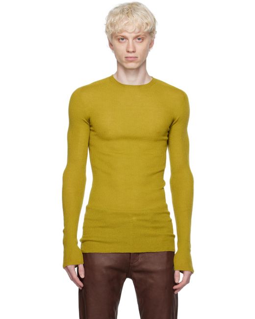 Rick Owens Yellow Rib Sweater for men