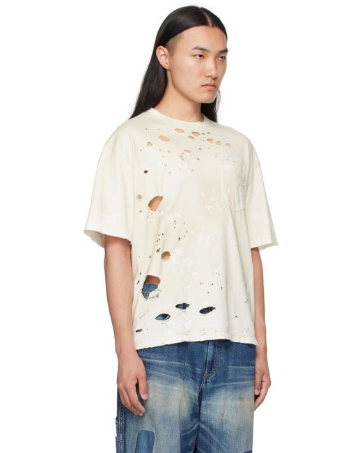 T-Shirt À Manches Courtes Savage Blanc Cassé À Col Ras Du Cou Neighborhood pour homme en coloris White