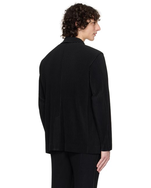 Homme Plissé Issey Miyake Black Tailored Pleats Blazer for men
