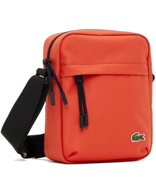 Lacoste Zip Crossover Messenger Bag in Red for Men