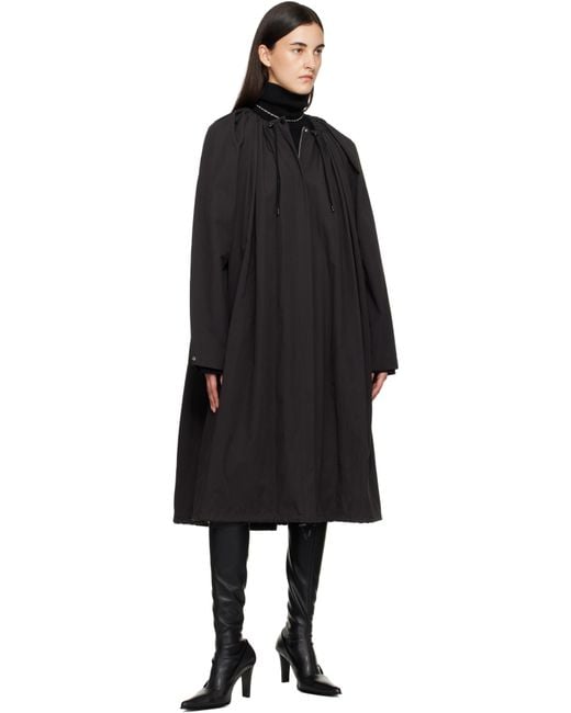 Totême  Black Gathered Parachute Coat