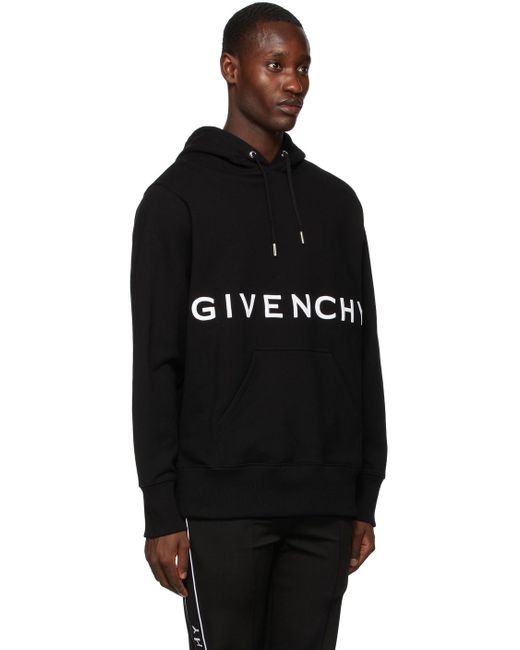 Givenchy Black 4g Embroidered Hoodie for men