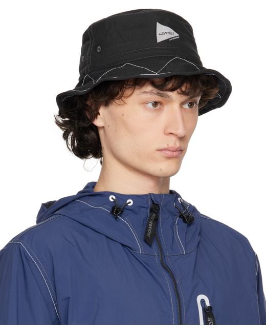 And Wander Blue Gramicci Edition Zigzag Stitch Hat for men