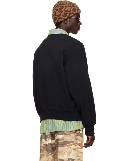 Acne Black Print Sweater for men